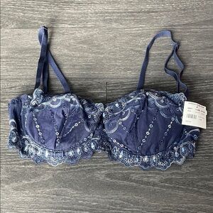 Frederick's of Hollywood Navy Lace Bra